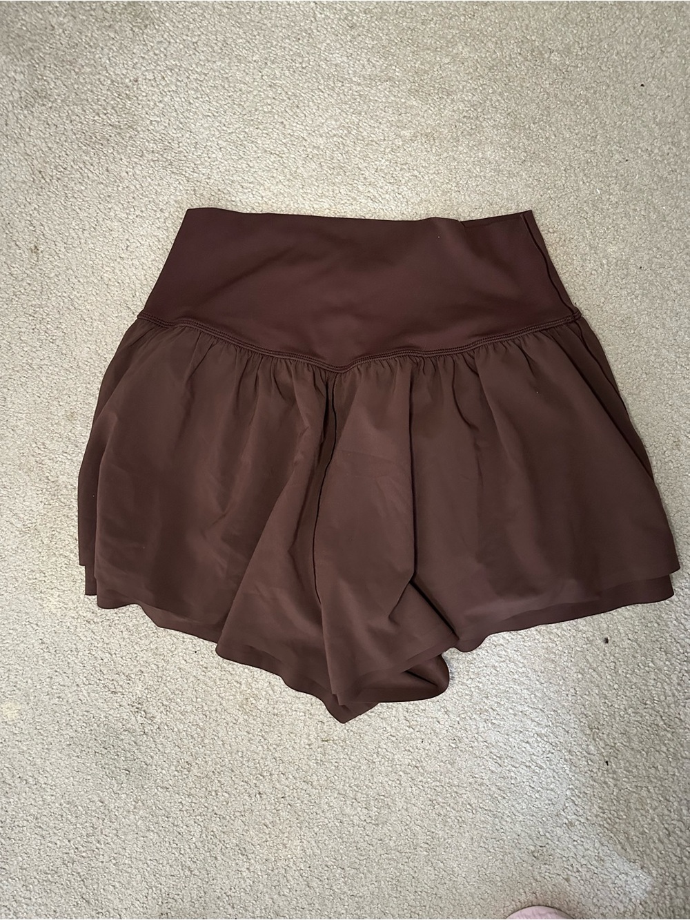 aerie Brown Layered Flowy Shorts - Picture 4 of 4